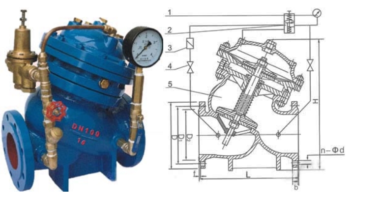 太阳成tyc7111cc官网可调式减压稳压阀YX741X结构图