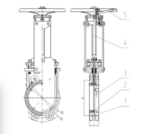 太阳成tyc7111cc官网对夹式刀型闸阀结构图